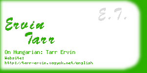 ervin tarr business card